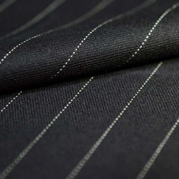 An authoritative navy & white chalk stripe cloth