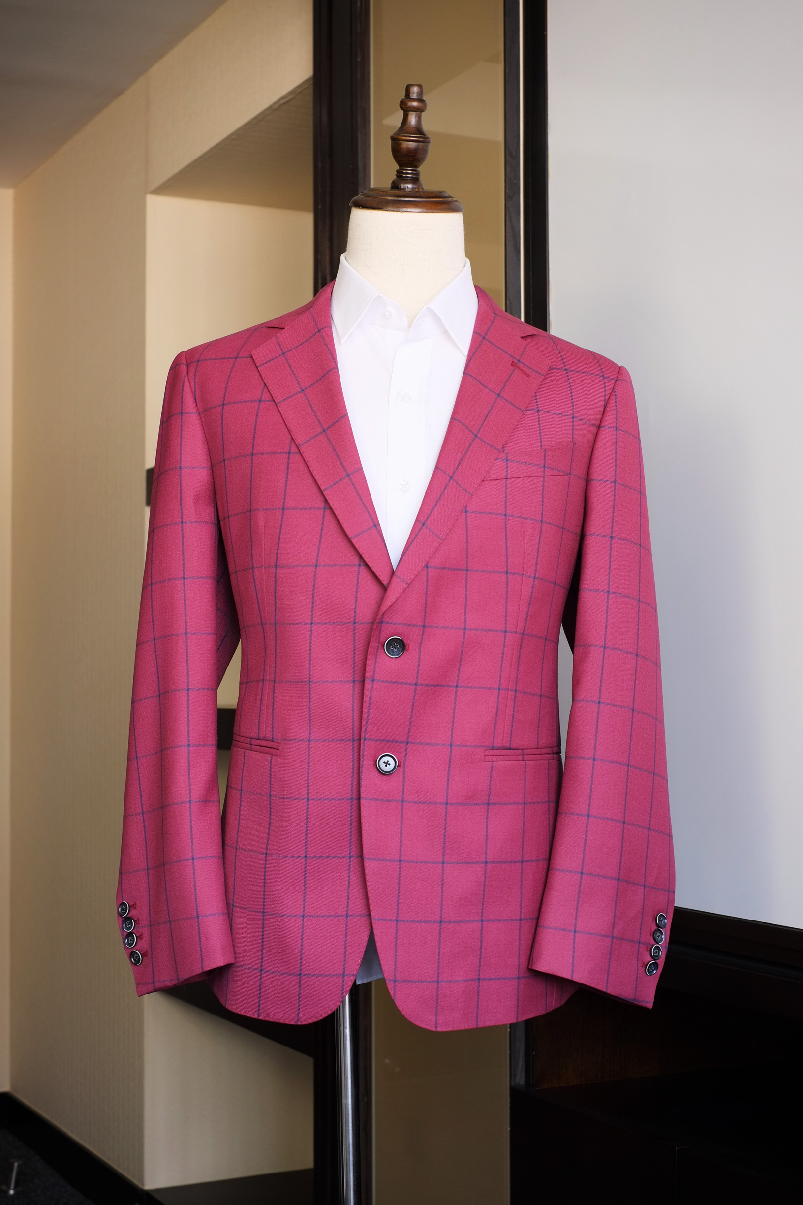 Burgundy with Navy Windowpane Jacket(401223, Revolution Jacketing collection)